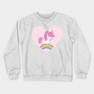 Cute unicorn and rainbow Crewneck Sweatshirt